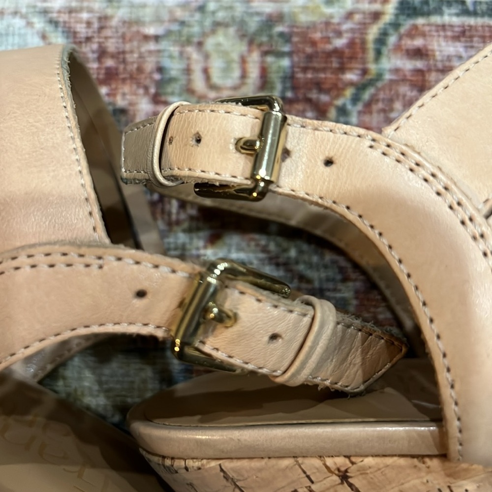 Franco Sarto Women's Tan 4” Wedge Sandals Size 7 - Picture 12 of 15